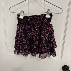 Flowers by Zoe Girls Floral Black and Pink Skirt Size XL